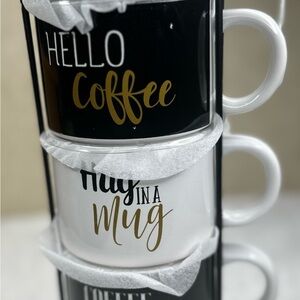 Black and White Coffee Mug Set